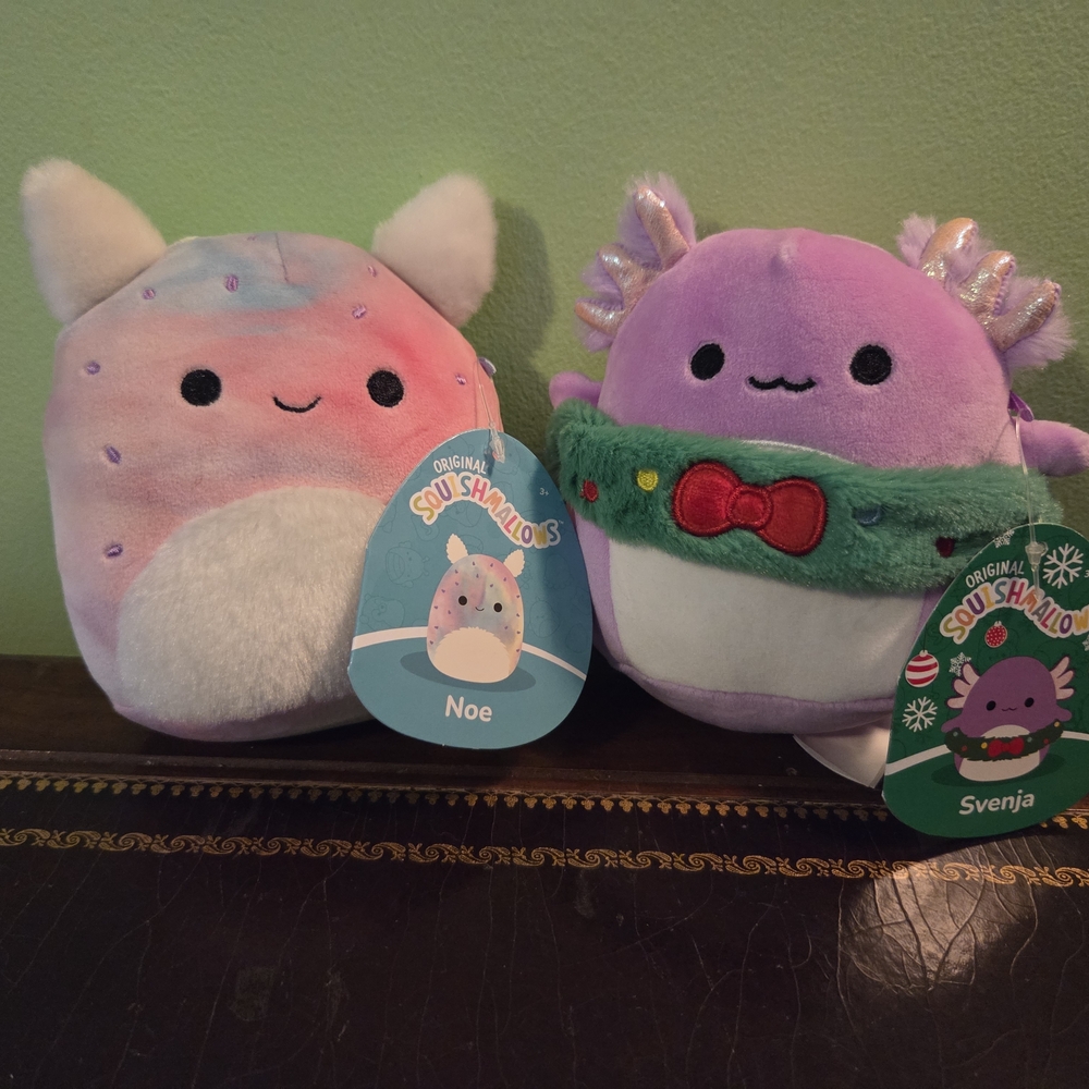 Squishmallows Noe & Svenja Plush Set - Pink, Purple, Green